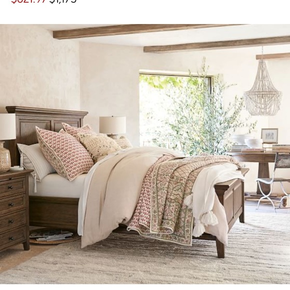 Pottery Barn Francesca Wood Bead Chandelier - Picture 7 of 7